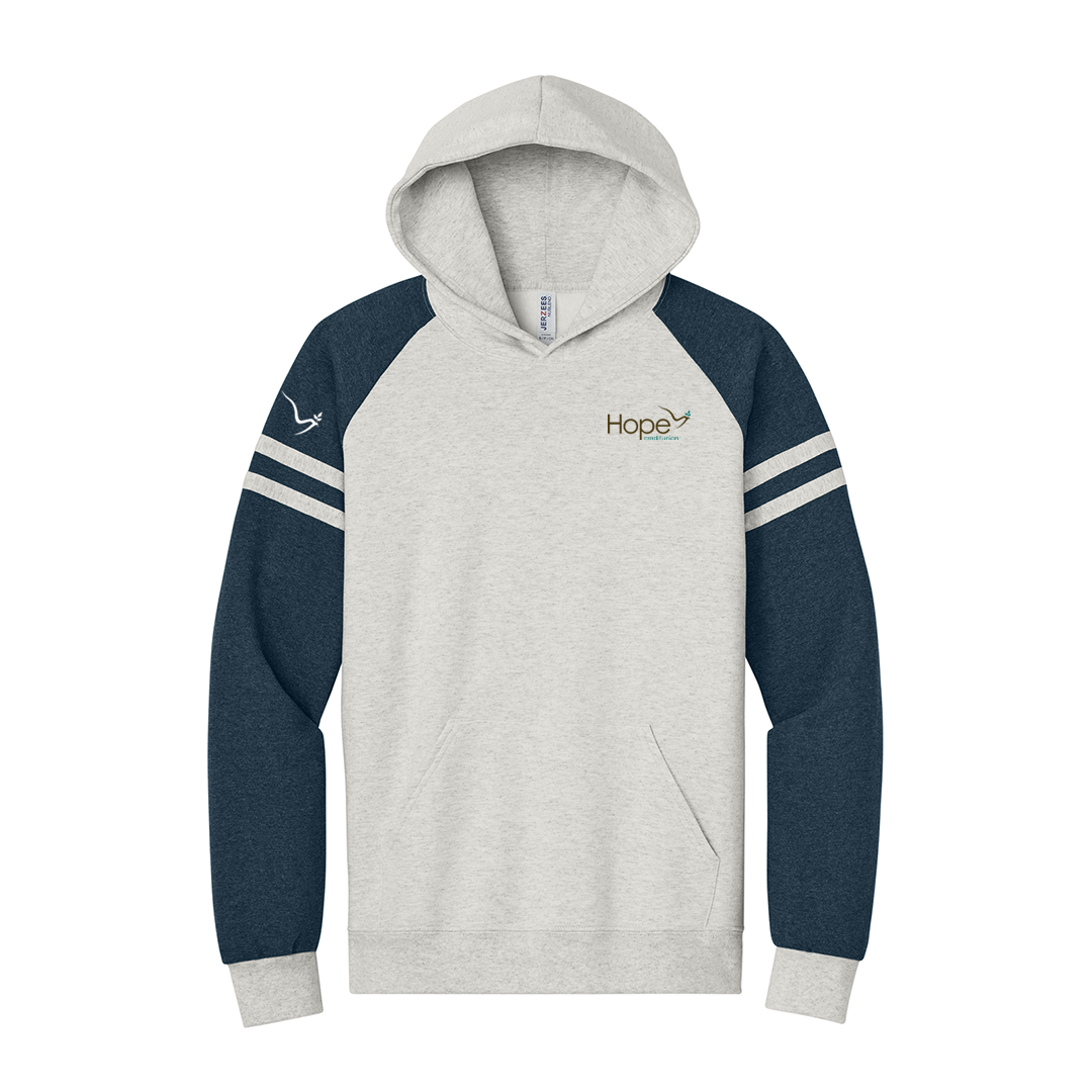 Hope Jerzees® Unisex NuBlend® Varsity Colorblock Hooded Sweatshirt