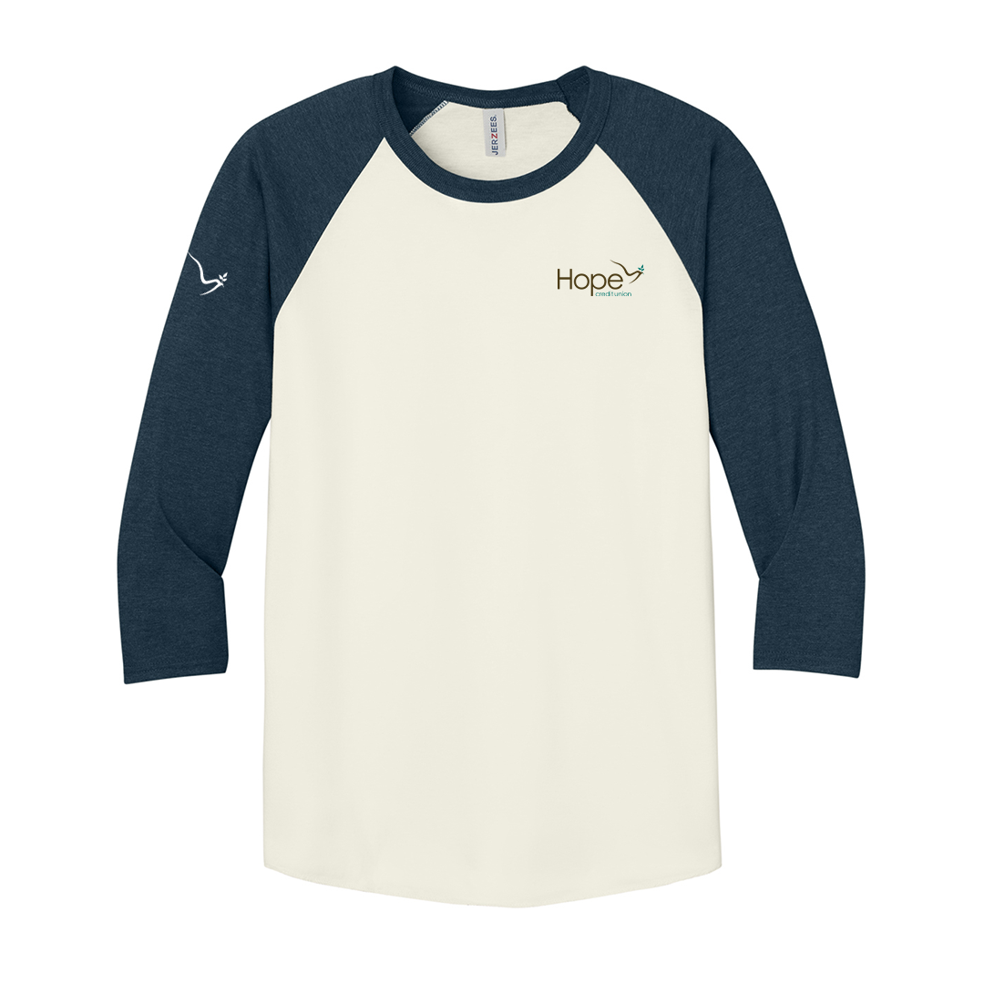 Hope Unisex Premium Blend Combed Ring Spun 3/4-Sleeve Raglan Tee
