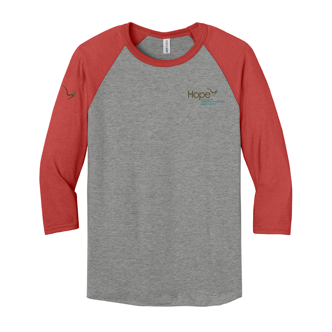HOPE Unisex Premium Blend Combed Ring Spun 3/4-Sleeve Raglan Tee