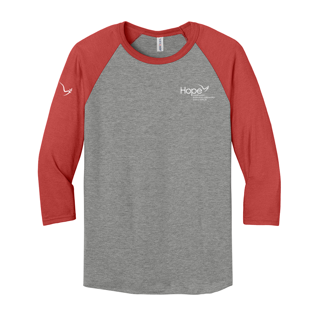 Hope Unisex Premium Blend Combed Ring Spun 3/4-Sleeve Raglan Tee