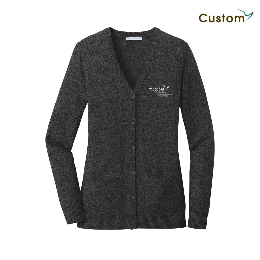 HCU Ladies Marled Cardigan Sweater