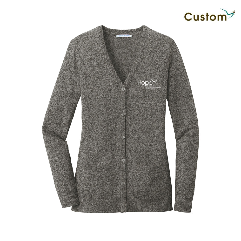 HCU Ladies Marled Cardigan Sweater