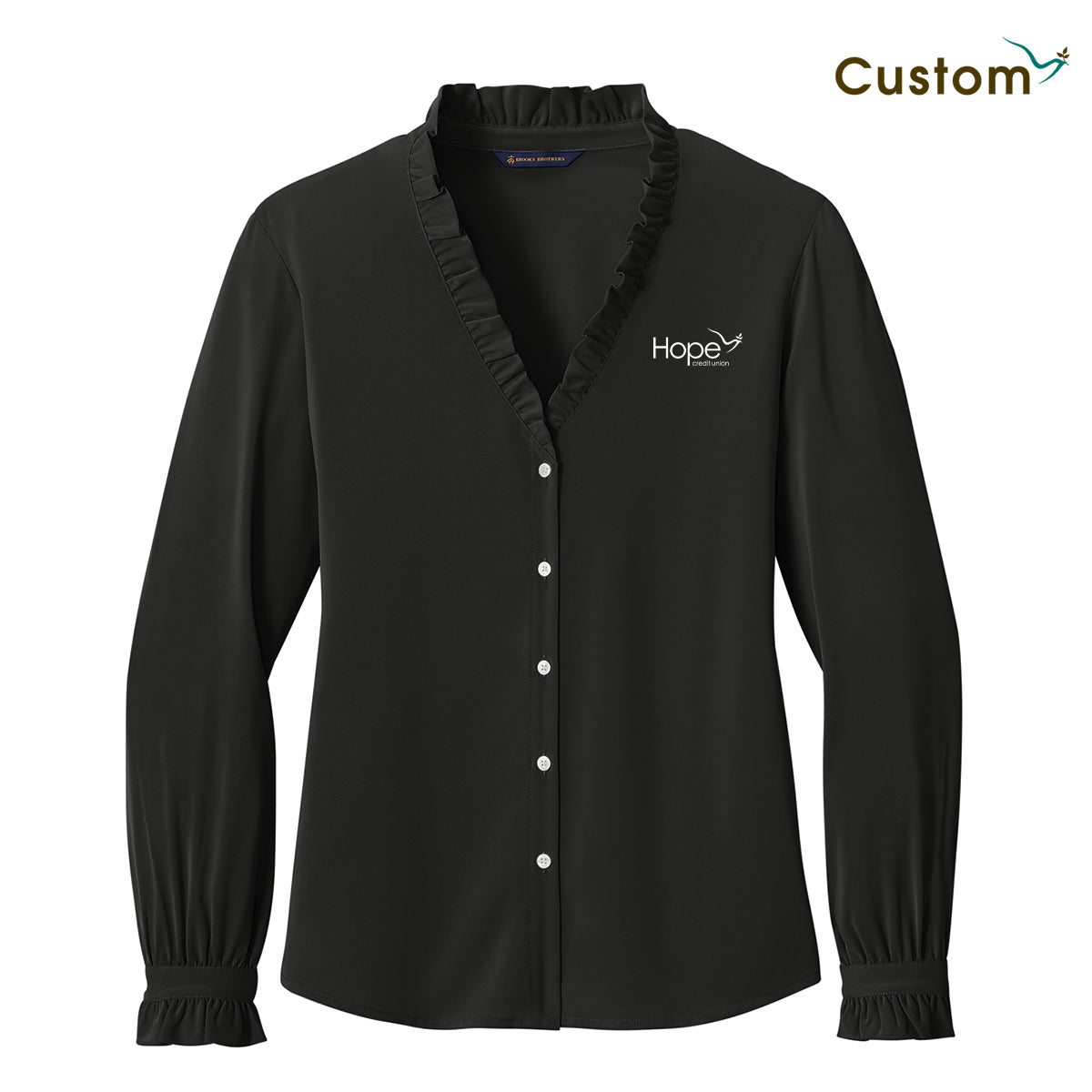 Brooks Brothers® Women’s Long Sleeve Ruffle Collar Blouse