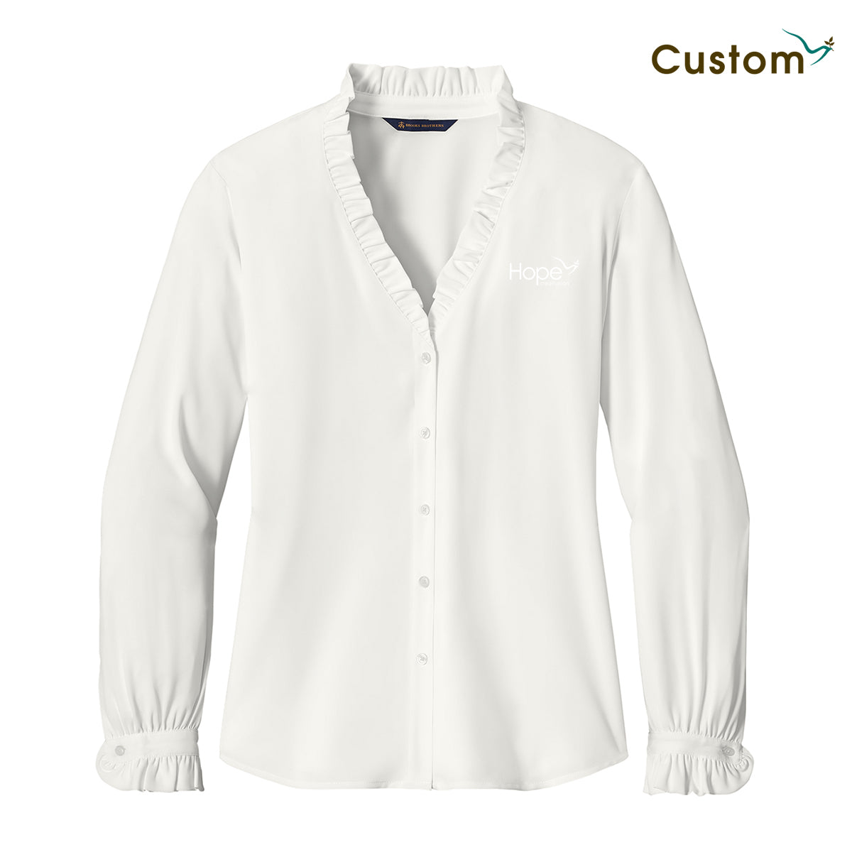 Brooks Brothers® Women’s Long Sleeve Ruffle Collar Blouse