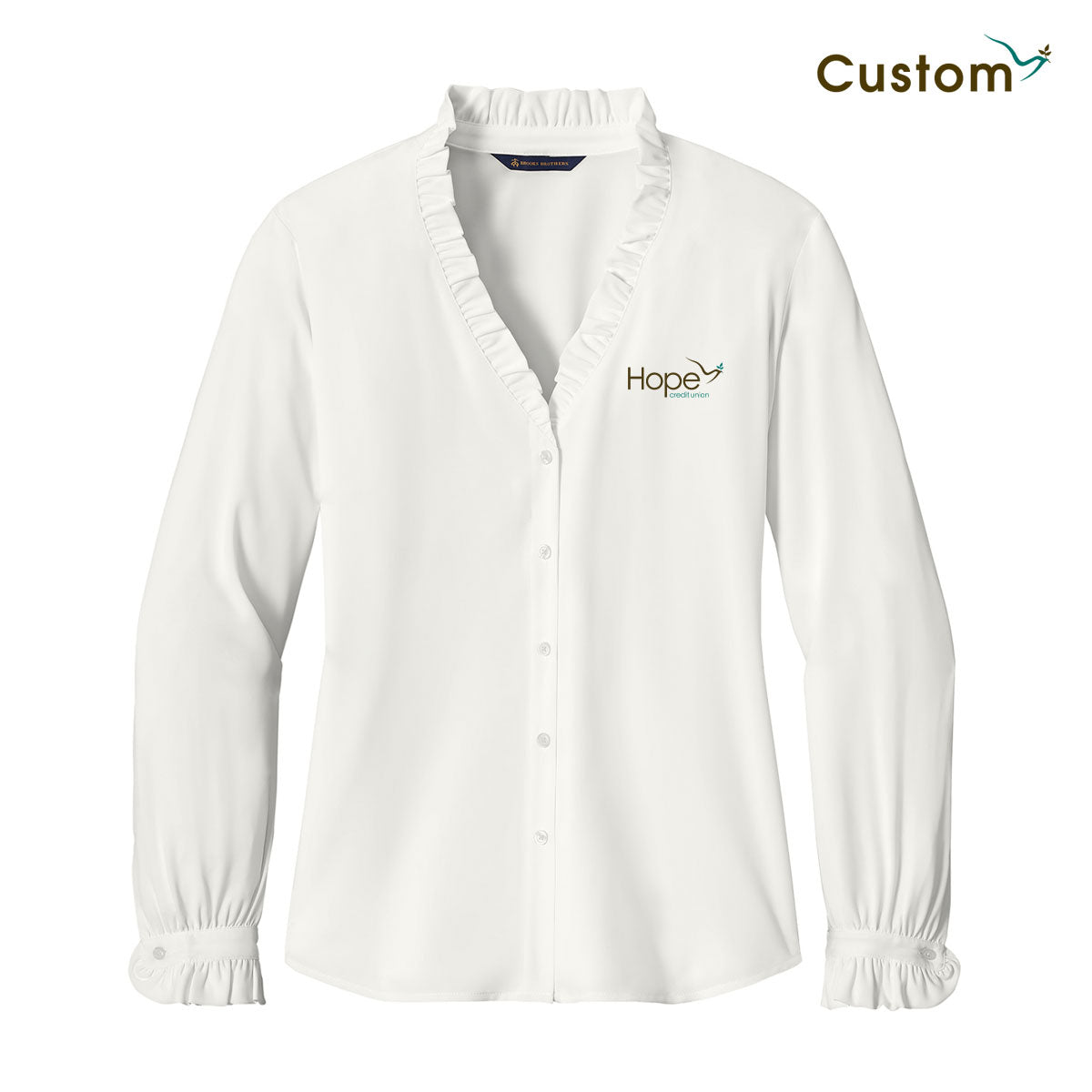 HOPE Brooks Brothers® Women’s Long Sleeve Ruffle Collar Blouse