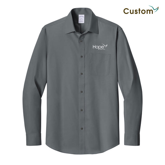 HOPE Brooks Brothers® Wrinkle-Free Stretch Pinpoint Spread Collar Shirt