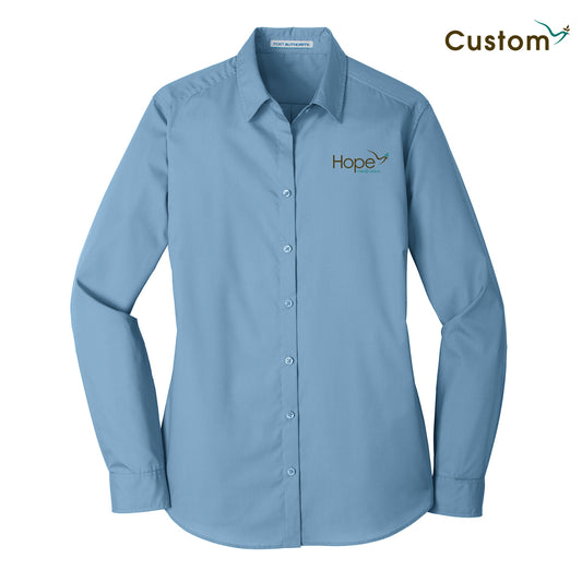 HOPE Women's Long Sleeve Carefree Poplin Shirt