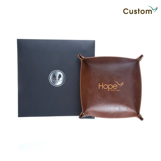 HCU Engraved Leather Catchall Tray