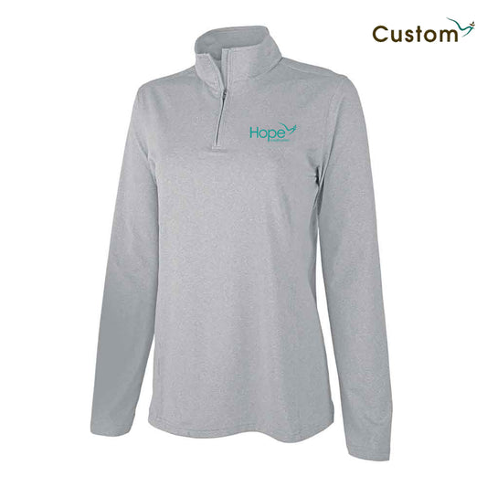 HCU Women's Heathered Eco-Logic Stretch Quarter Zip