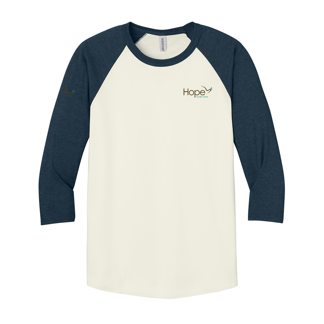 Hope Unisex Premium Blend Combed Ring Spun 3/4-Sleeve Raglan Tee
