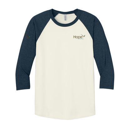 Hope Unisex Premium Blend Combed Ring Spun 3/4-Sleeve Raglan Tee