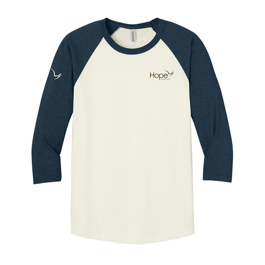 Hope Unisex Premium Blend Combed Ring Spun 3/4-Sleeve Raglan Tee
