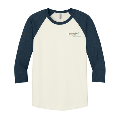 Hope Unisex Premium Blend Combed Ring Spun 3/4-Sleeve Raglan Tee