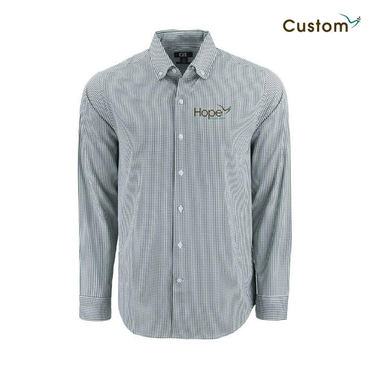 Hope Recycled Gingham Mens Long Sleeve Dress Shirt