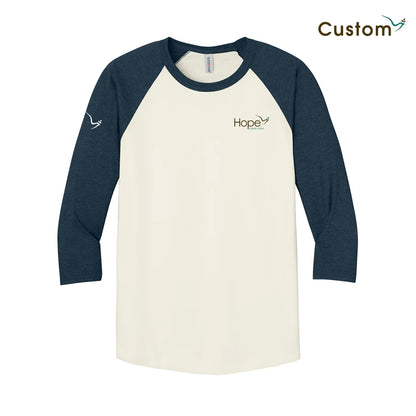 HOPE Unisex Premium Blend Combed Ring Spun 3/4-Sleeve Raglan Tee